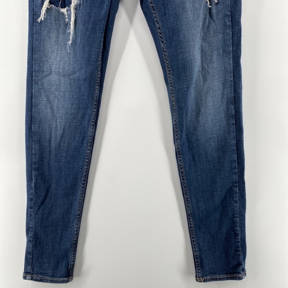 Hollister Jeans Women's 28 Washed Blue Supper Skinny Stretch Ripped 5 Pocket - Picture 3 of 13